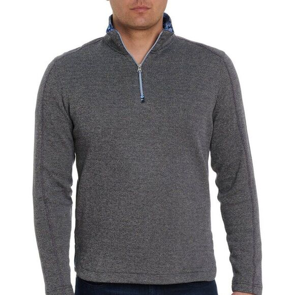 Robert Graham Delage Knit Classic Fit 3/4 Zip Sweater Men's Navy Size 2XL NWT - Picture 1 of 6